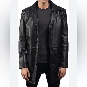 Wilsons Leather Black Trench Coat